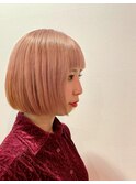 ペールピンク ボブ