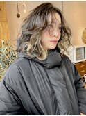 クセを活かした無造作ミディ☆インナーカラー30代40代髪質改善