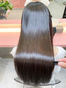 ロンドポレール 北千住(Lond polaire) 縮毛矯正×前髪×マチルダボブ×ピンクベージュ