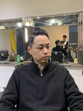 メリケンバーバーショップ フクオカ(MERICAN BARBERSHOP FUK) ハイライトマッシュパーマウルフアッシュブラック