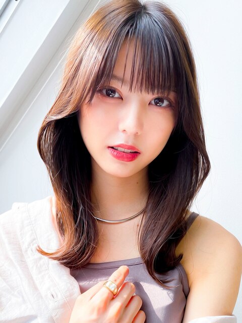 【艶感★シースルーバング】韓国ヘア20代30代ウェーブ巻き髪