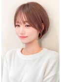 ナチュラルボブ前髪ありイメチェン20代30代40代50代ショートボブ