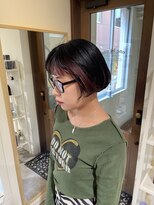 ワンバイワンクラッカ(one by one CLACCA)&nbsp;顔周りインナーカラー×レッド