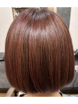 テーラ 南流山店(TELA) ブリーチ無しレッドカラーボブ