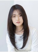 ロングレイヤー/20代30代大人かわいい/オリーブブラウン