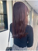 ワインレッド×大人ロング