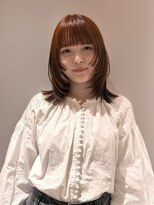 マイル 渋谷(mile)&nbsp;ブリーチなしオレンジカラー×デザインカット