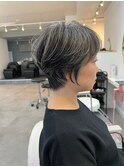◇大人可愛い20代30代40代50代前下がりショートボブ丸みショート