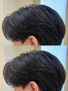 ニコ トウキョウ ヨコハマ(nico) メンズセンターパートウルフセンターパートニュアンスパーマ襟足