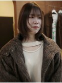 ケアカラーブリーチなしベージュミディアム顔まわりレイヤー