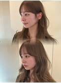 韓国風/レイヤー/前髪カット/オリーブ/透明感/ハッシュカット