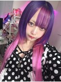 地雷系ハイトーン！パープル×ピンクデザイン