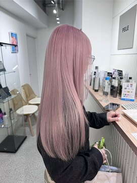 ペレ 原宿(PELE) ダークパープルナチュラルショート夏のヘアアレンジ原宿