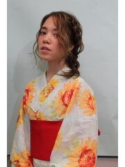 neolive terrace 浴衣　浴衣ヘアメイク　￥１０２６０