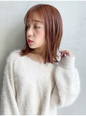 ナチュストレートミディ_ピンクベージュボブルフ_47311