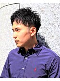 かき上げ☆ビジネスツーブロショートシークレットランダムパーマ
