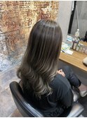 バレイヤージュ×グレージュ