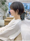 前髪あり耳掛け丸みくびれ大人ショートボブ20代30代40代50代＊
