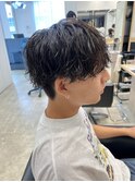 ゆるめツイスパ×刈り上げマッシュ