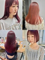 ヘアー アイス 御器所本店(HAIR ICI) チェリーレッド暖色カラーボルドーワインレッド春カラー