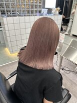 サンク 原宿 表参道(cinq)&nbsp;ミルクティーベージュ顎ラインボブケアブリーチワイドバング