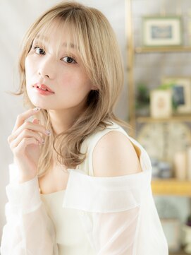 カバーヘア ブリス 北浦和(COVER HAIR bliss) 外国人風イヤリングカラーモテくびれミディc6北浦和10代20代30代