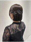 ピタッと◎銀箔とシルバーピンでお呼ばれヘア