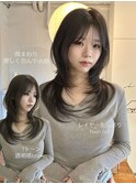 韓国風/レイヤー/前髪カット/オリーブ/透明感/ハッシュカット