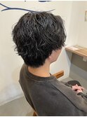 メンズパーマニュアンスパーマ毛流れショート束感ヘア