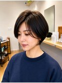 大人の丸みショート 守谷 美容室