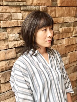 エノモト(ENOMOTO) ブリーチなしカラーバレイヤージュ外はねウルフボブ30代40代50代