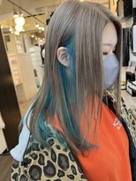 インナーカラーハイトーンカラーミルクティー原色ターコイズ☆