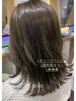ヴァネッサ VANESSA ブリーチなしダブルカラーオリーブベージュミディアム韓国×MIHO