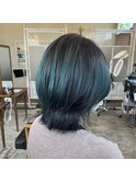 #バレイヤージュ #グリーンカラー #ブリーチカラー