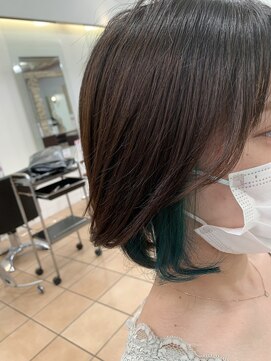 リー 甲子園(Lee) コントラストインナーカラー×グリーン☆