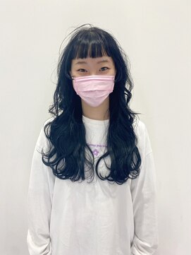 ギグスダブル 栄店(gigs double) オン眉ロング/グリーンブラック