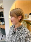 lond惇平 大人ガーリーショートグレージュカラープリカール