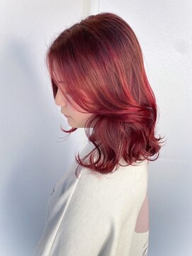 ヘアメイク ミチ 富田店(HAIRMAKE MICHI) 【MICHI 富田店　古作蓮】カシスピンクカラー　透明感