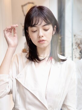 エムスラッシュ たまプラーザ(M.SLASH) 流し前髪/エアストレート/グレージュアッシュ/小顔/たまプラーザ