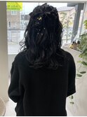 ハーフアップヘアセット