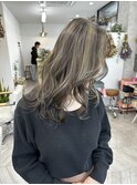 津田沼 グレージュカラー ハイライト レイヤーカット
