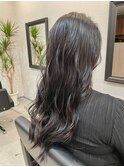 レイヤーカット/ウェットヘア/オールブラック/カット/八幡/白髪