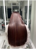 髪質改善ストレート×トリートメント×ピンクカラー×20代×艶髪