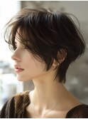 ★グレージュデザインカラーハッシュカットツートンカラーボブ
