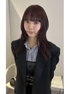 アム(amu) ハッシュカット/ワインレッド