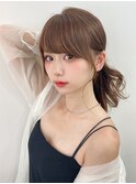 流し前髪小顔顔まわりカット後れ毛ヘアアレンジ可愛い髪型