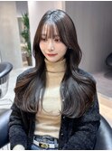 イメチェン外ハネボブ美髪ワイドバング顔周りレイヤーカット