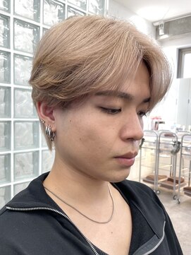 サンクマーケット 渋谷(cinq MARKET) メンズミルクティーベージュコンマヘアアッシュグレージュカラー