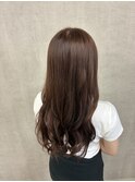 ナチュラルブラウン ブリーチ無しダブルカラー 韓国風巻き
