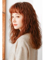 ラレイ ハラジュク(Lalei harajuku)&nbsp;原宿スパイラルパーマオレンジベージュ暖色系カラーウェーブ
